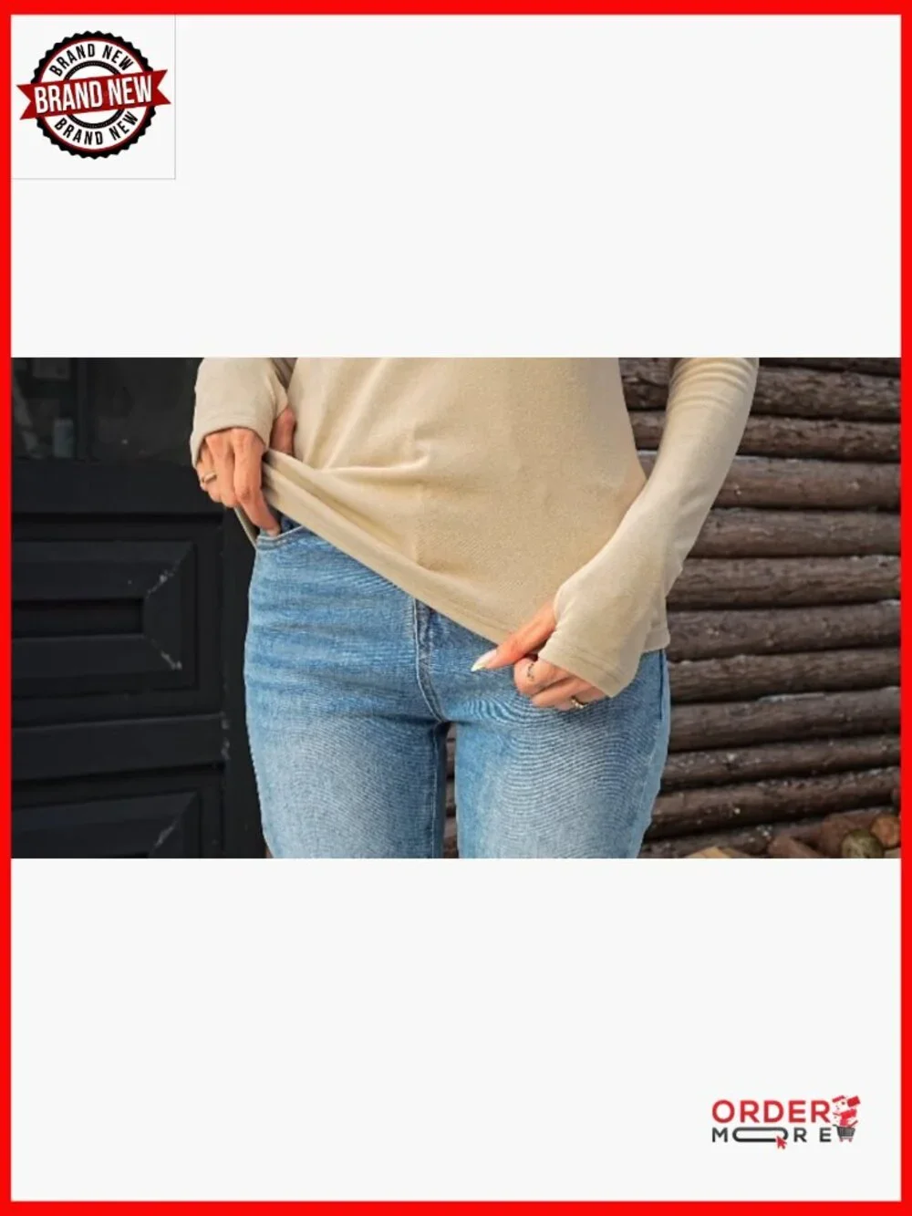 3 Pack Women's Thermal Long Sleeve Scoop Neck Fitted Tops with Thumb Holes
